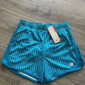 NEW BALANCE Running Shorts Womens Medium 10/12 Athletic Blue GS12577 NWT
